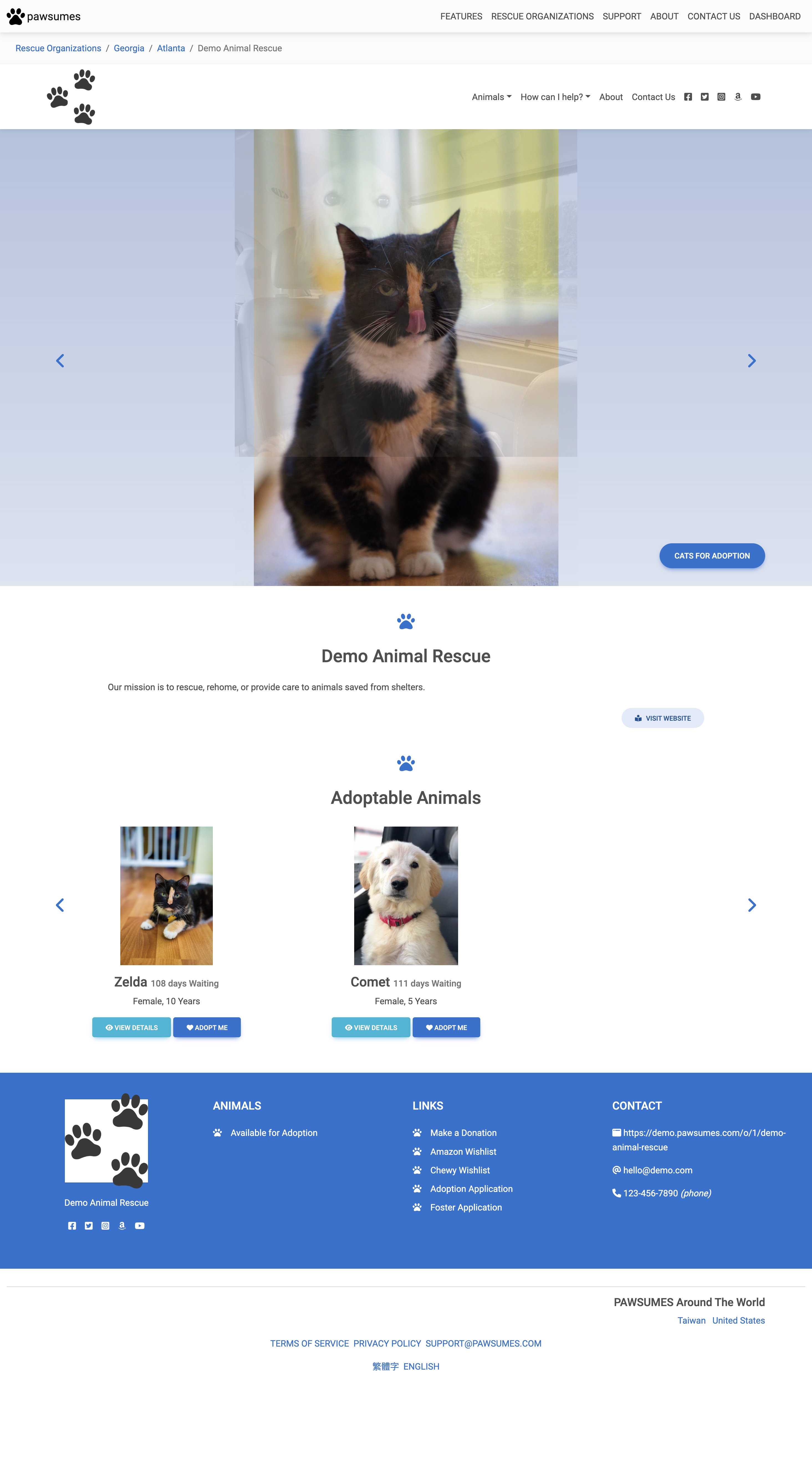 Template 2 - Rescue Organization Landing Page
